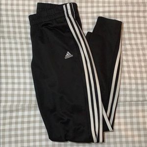 Medium Adidas Black and White Striped Soccer Pants
